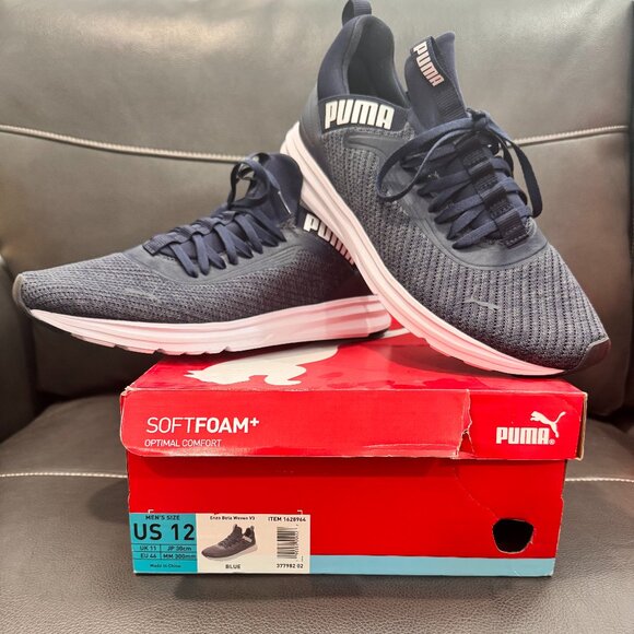NIB Puma Enzo Beta Woven V3 Soft Foam+ Mens Blue Size 12 - Picture 1 of 5